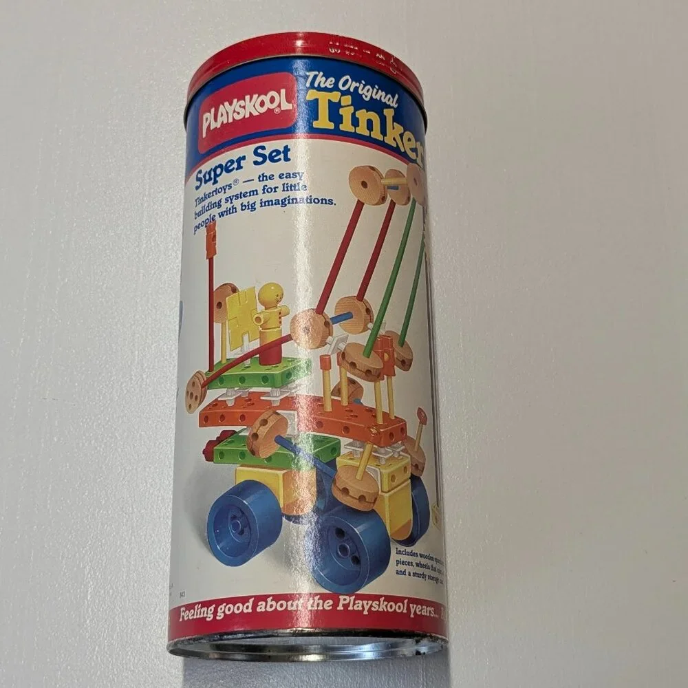 Vintage The Original Tinkertoy Super Set by Playskool 112 Pieces